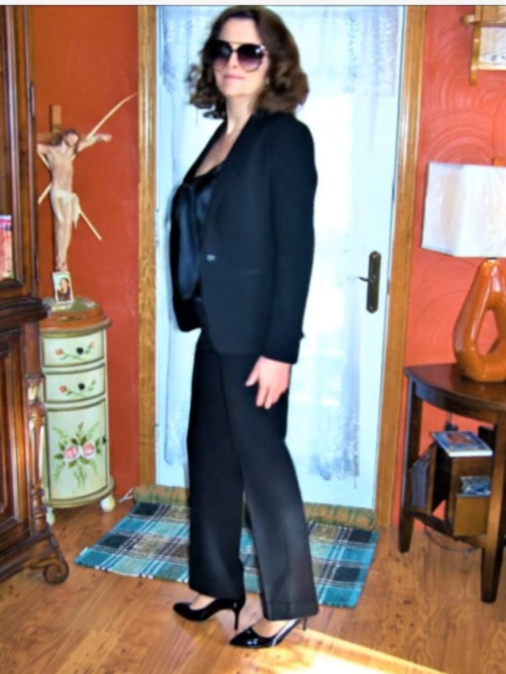 THE LIMITED VINTAGE Y2K BEAUTIFUL STRETCH BLACK PANTS SUIT W NO POCKETS